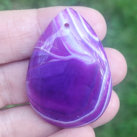 Endless Jewelry Creations Jewelry - Purple And White Agate Teardrop Pendant Gemstone